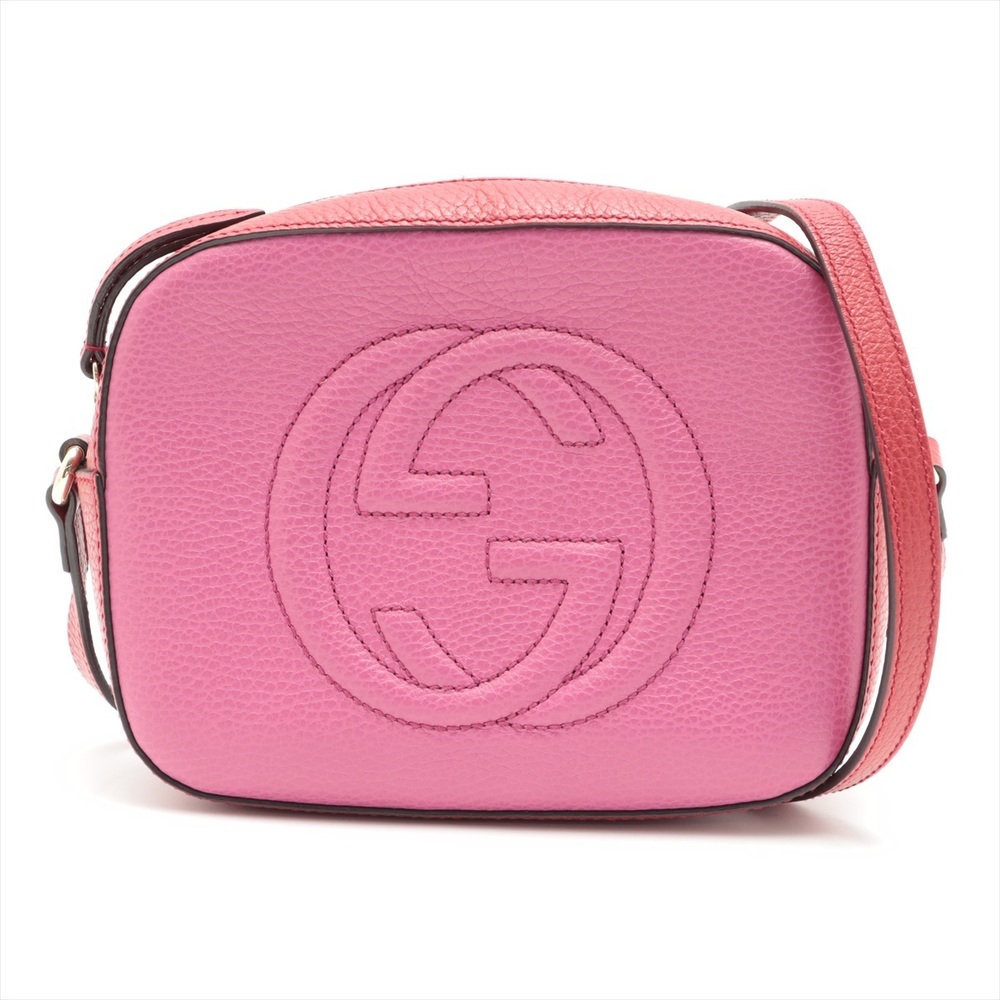 Gucci Leather Soho Shoulder Bag Pink